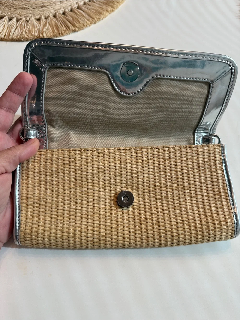 Tory Burch woven tan